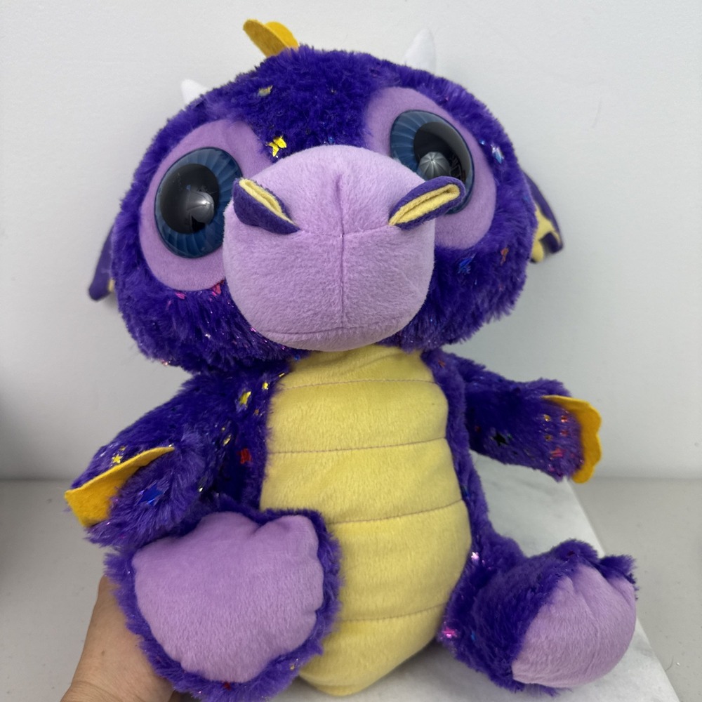 Peek-a-Boo Toys FIRESTAR the DRAGON Purple 15" Plush ~ Sparkly Starfire